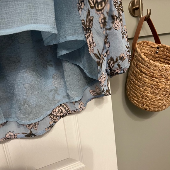 American Eagle Outfitters Blue Floral Blouse - Picture 6 of 7